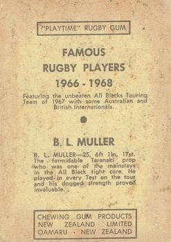 1968 Playtime Rugby Gum Famous Rugby Players - Blue #28 Brian Muller Back
